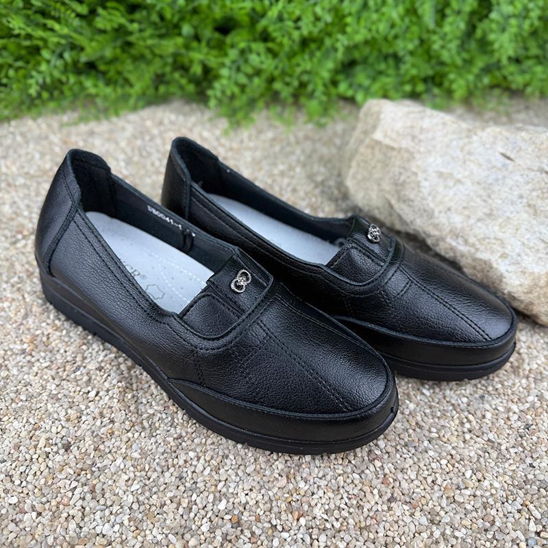 Мокасини шкіряні жіночі Е-002041-1 p. 38 24,5 см Чорний (109189700) - фото 3 Мокасини шкіряні жіночі Е-002041-1 p. 38 24,5 см Чорний (109189700) - фото 3