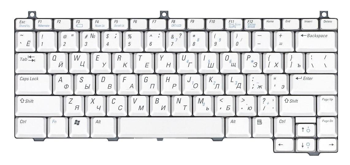 Клавиатура для ноутбука Dell XPS M1210 Silver