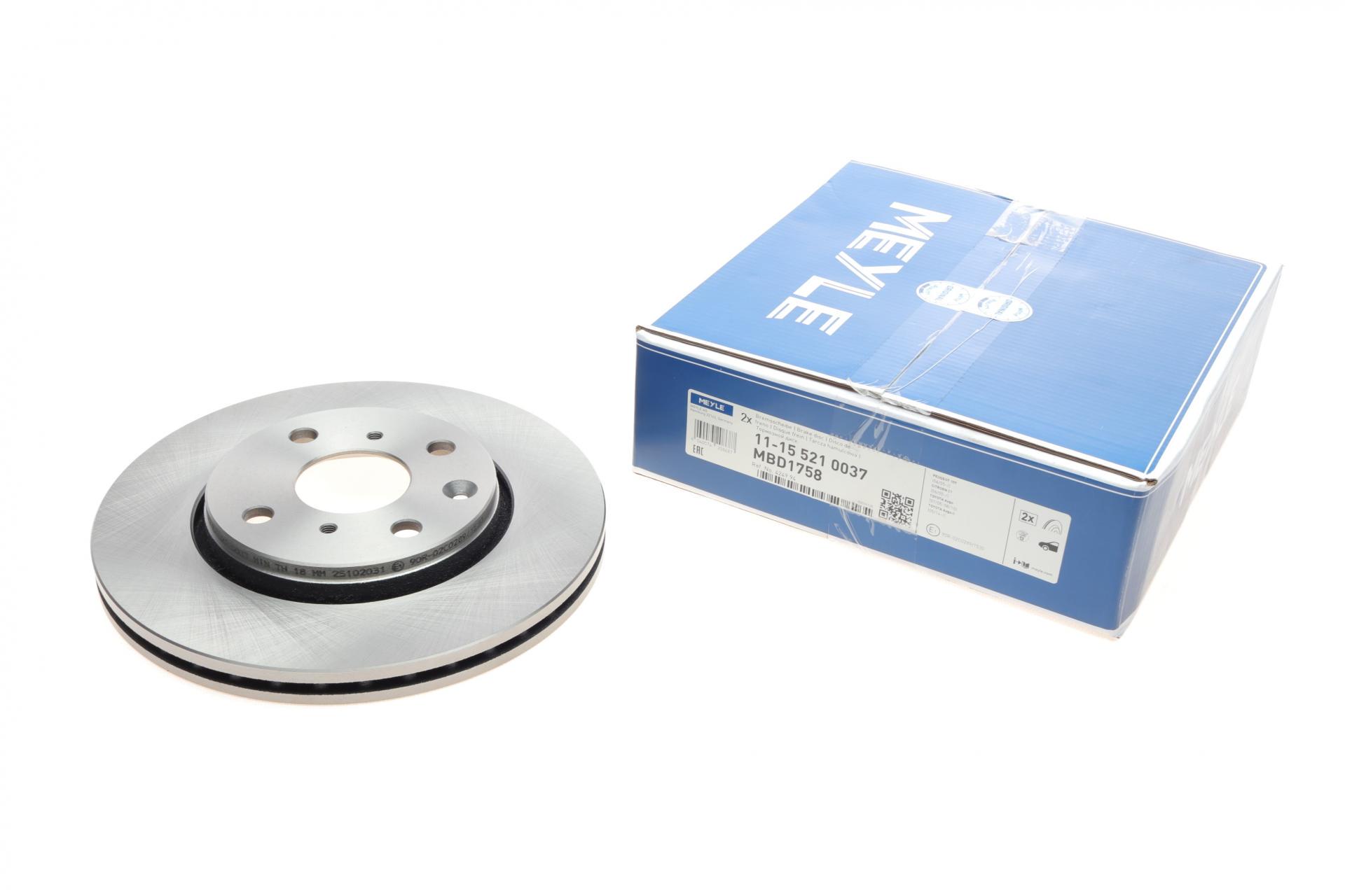 Тормозной диск передний MEYLE для Citroen С1/Peugeot 107/Toyota Aygo 05-247x20 мм (11-15 521 0037)