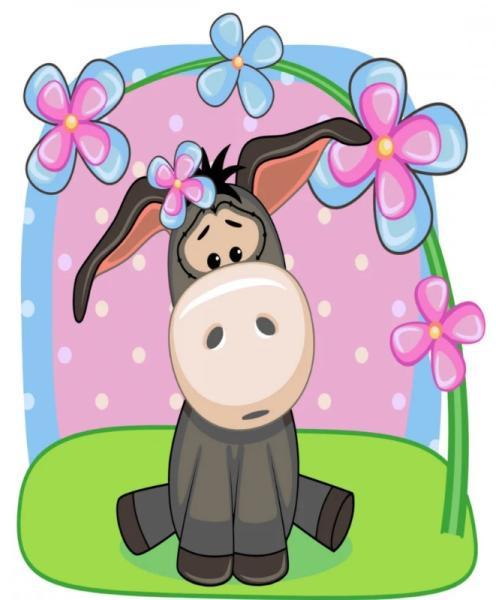 Картина по номерам Strateg Животные Ослик в цветах 30х40 см в термопакете (SS-6443-mt)