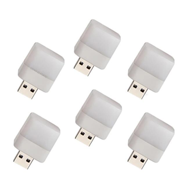 Светильник ночник USB квадратный 5V LED Теплый белый свет 6 шт.