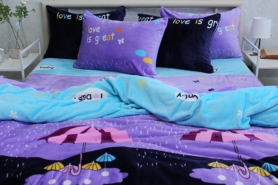 Комплект постільної білизни TAG Tekstil велсофт ALM1910 двоспальний (18771) - фото 3 Комплект постільної білизни TAG Tekstil велсофт ALM1910 двоспальний (18771) - фото 3