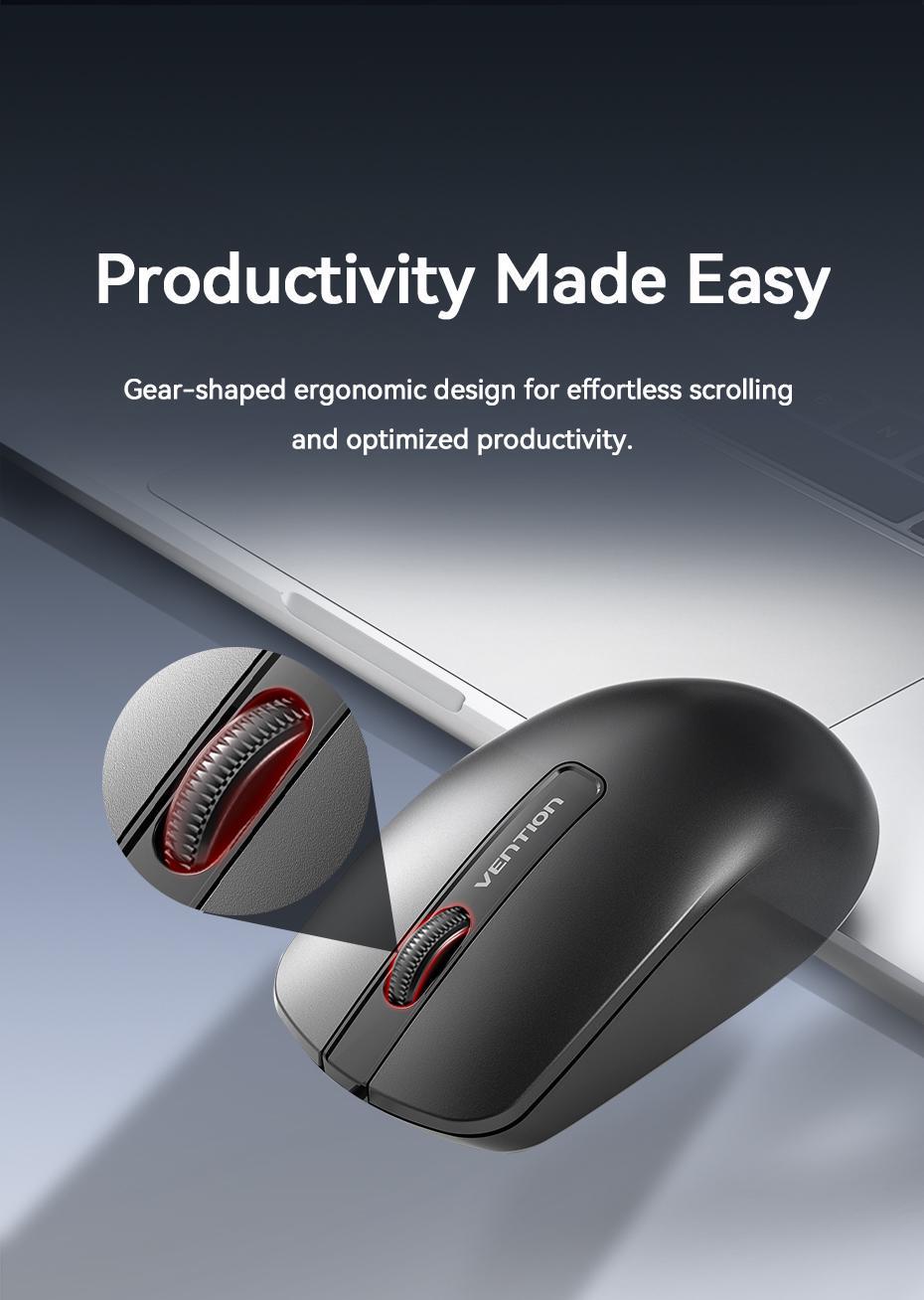 Миша комп'ютерна Vention 2.4G 1200DPI бездротова 3 кнопки USB-A Чорний (KTBB0) - фото 10 Миша комп'ютерна Vention 2.4G 1200DPI бездротова 3 кнопки USB-A Чорний (KTBB0) - фото 10