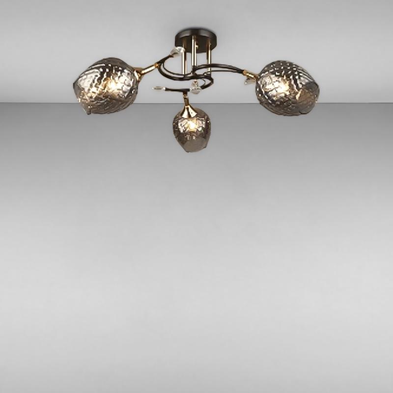 Люстра потолочная Light House SRS-16210/3 с поворотным плафоном на три лампы Черный/Золото