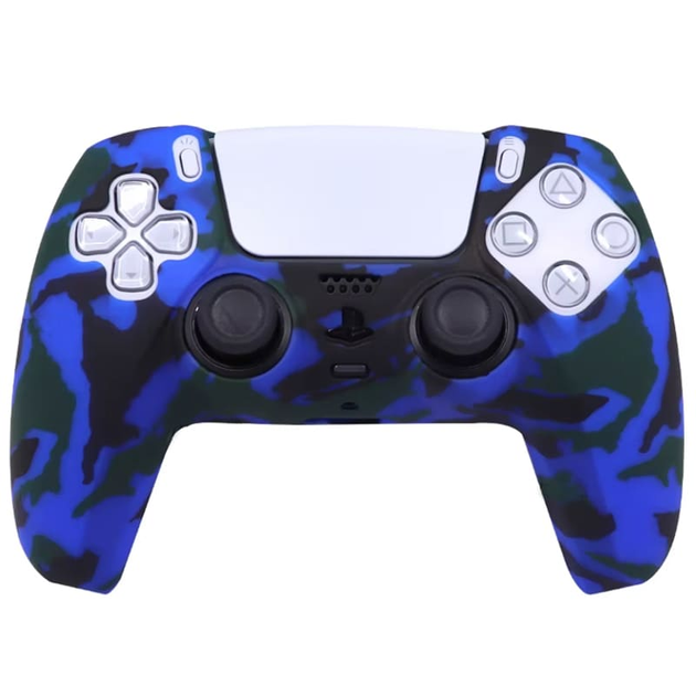 Чехол силиконовый для джойстика PS5 Dualsense Honson Синий камуфляж