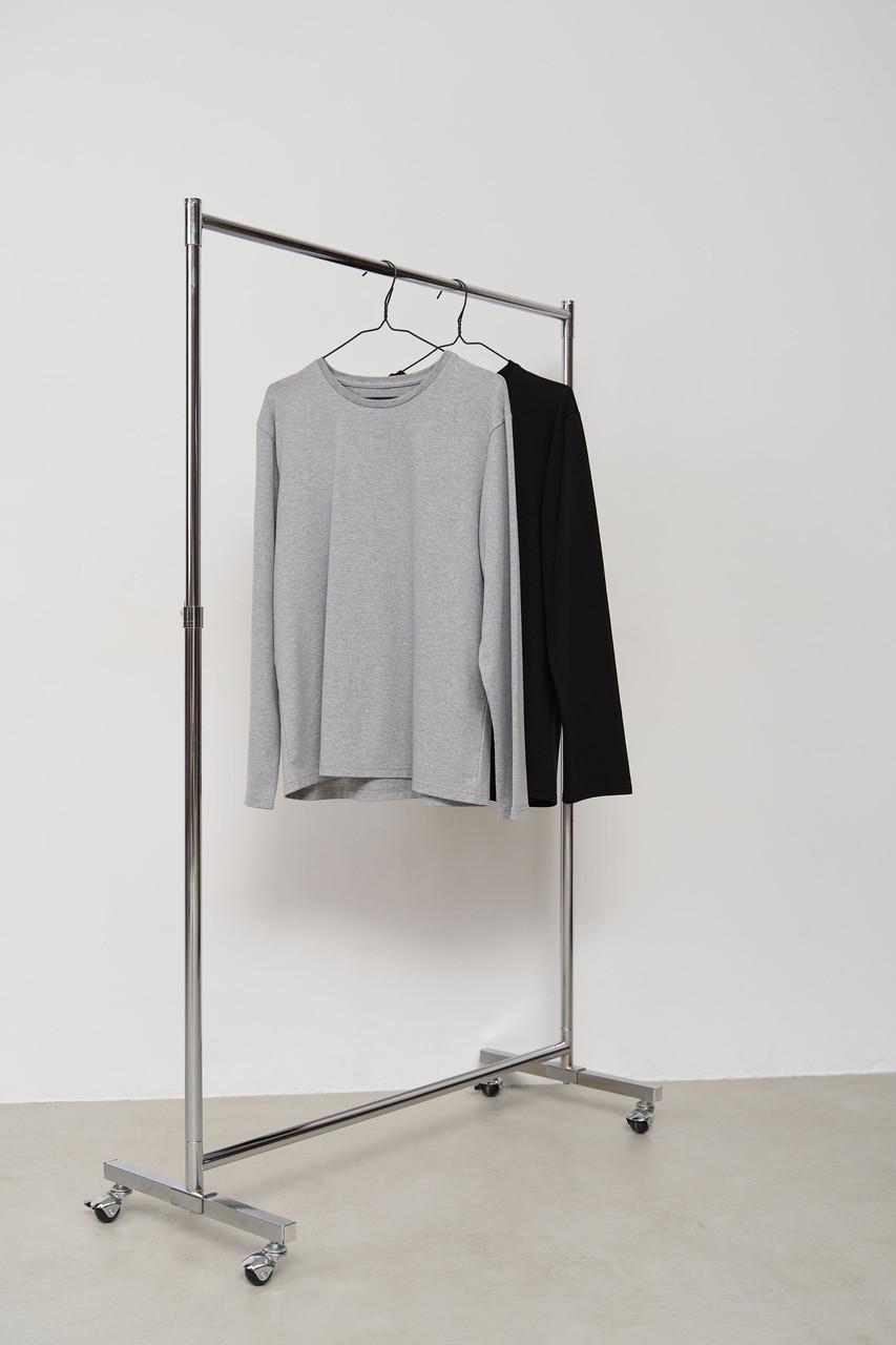 Набор лонгсливов мужских Cotton Basic 2 шт. 3XL Серый/Черный (2048376072) - фото 2