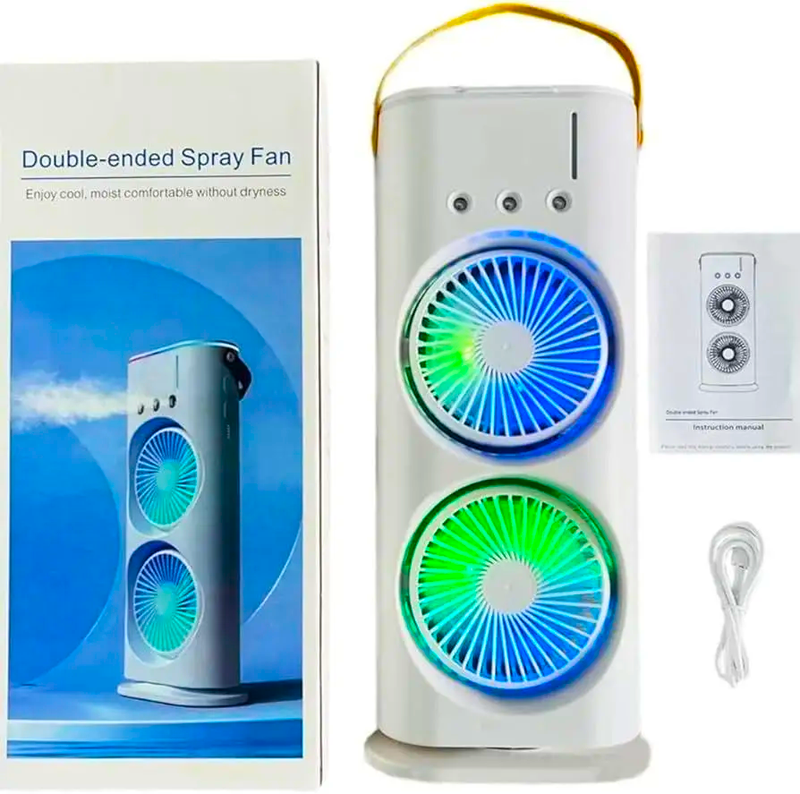 Вентилятор портативний Air Double-ended Spray Fan USB з розпилювачем LED (26389742)