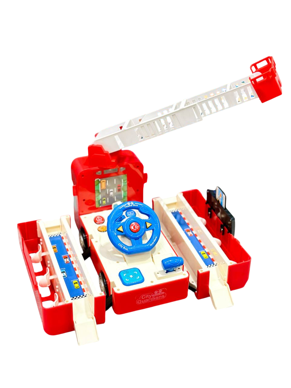 Іграшковий музичний автобус Fun Game з кермом трансформер 2в1 265-2 автотренажер Пожежна машина (2054641465) - фото 11