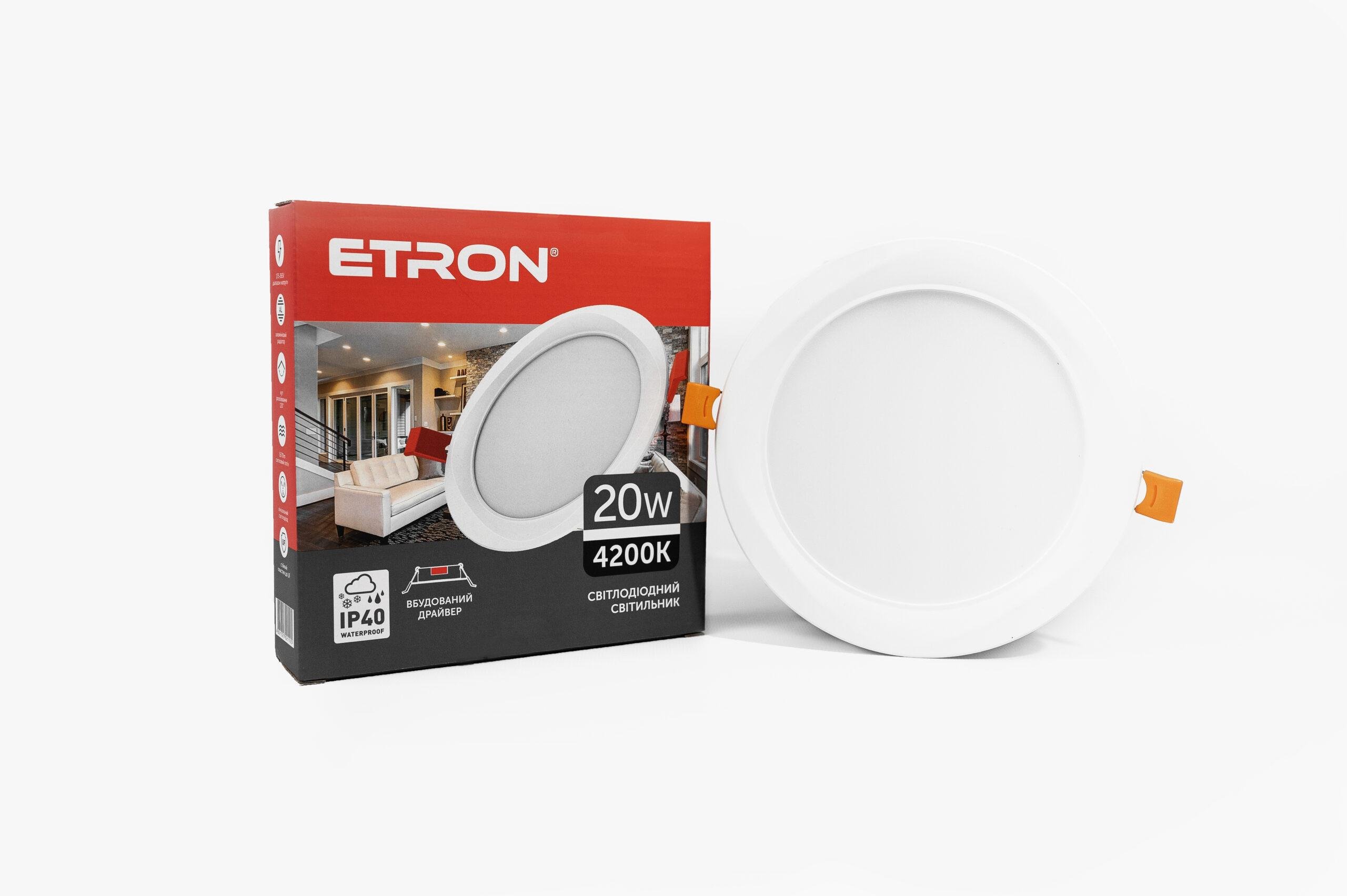 Светодиодный светильник ETRON Decor 1-EDP-631 20 W 4200K IP40 круг (20199)