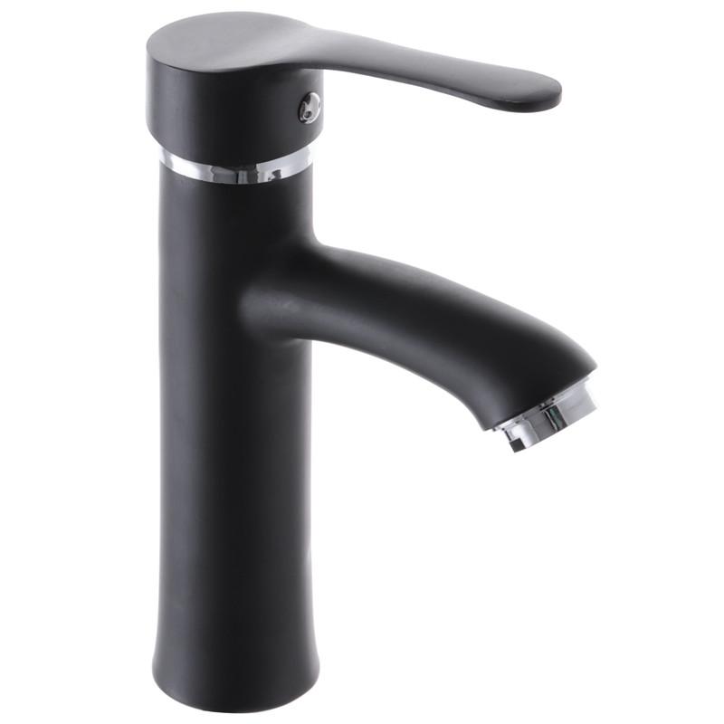 Смеситель для умывальника G-FERRO LAURA-001 без подводки Черный (GF1301)