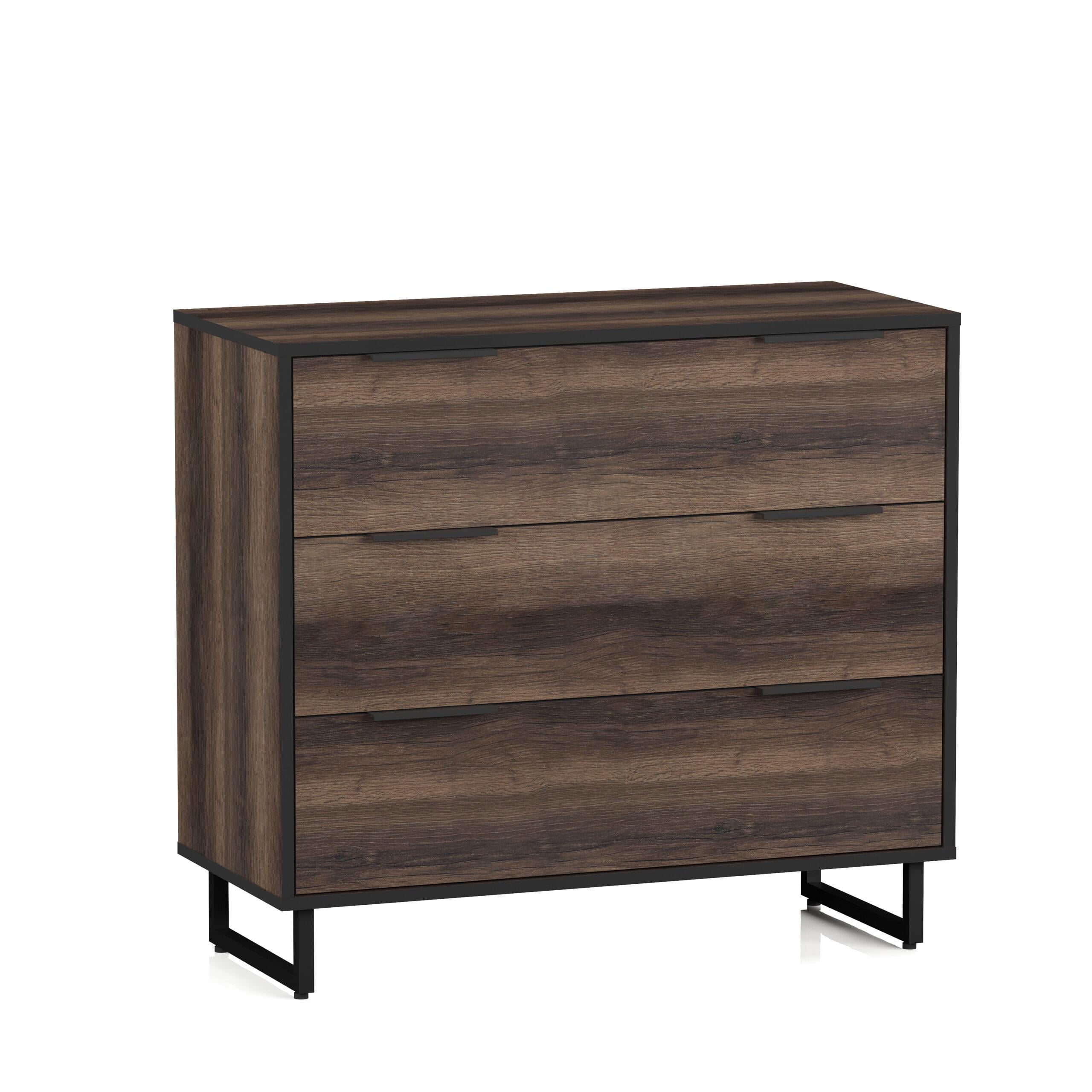 Комод с 3 ящиками Nikoshop Лофт F-8 900x810x400 мм Дуб Кверкус