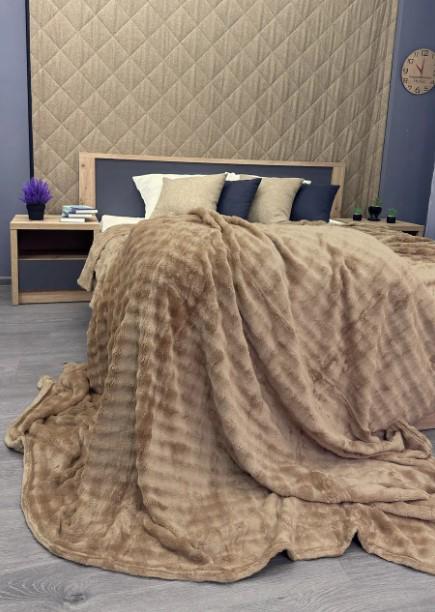 Покривало на ліжку Soft Night плюш 200х230 см Карамельний (87-136) - фото 7