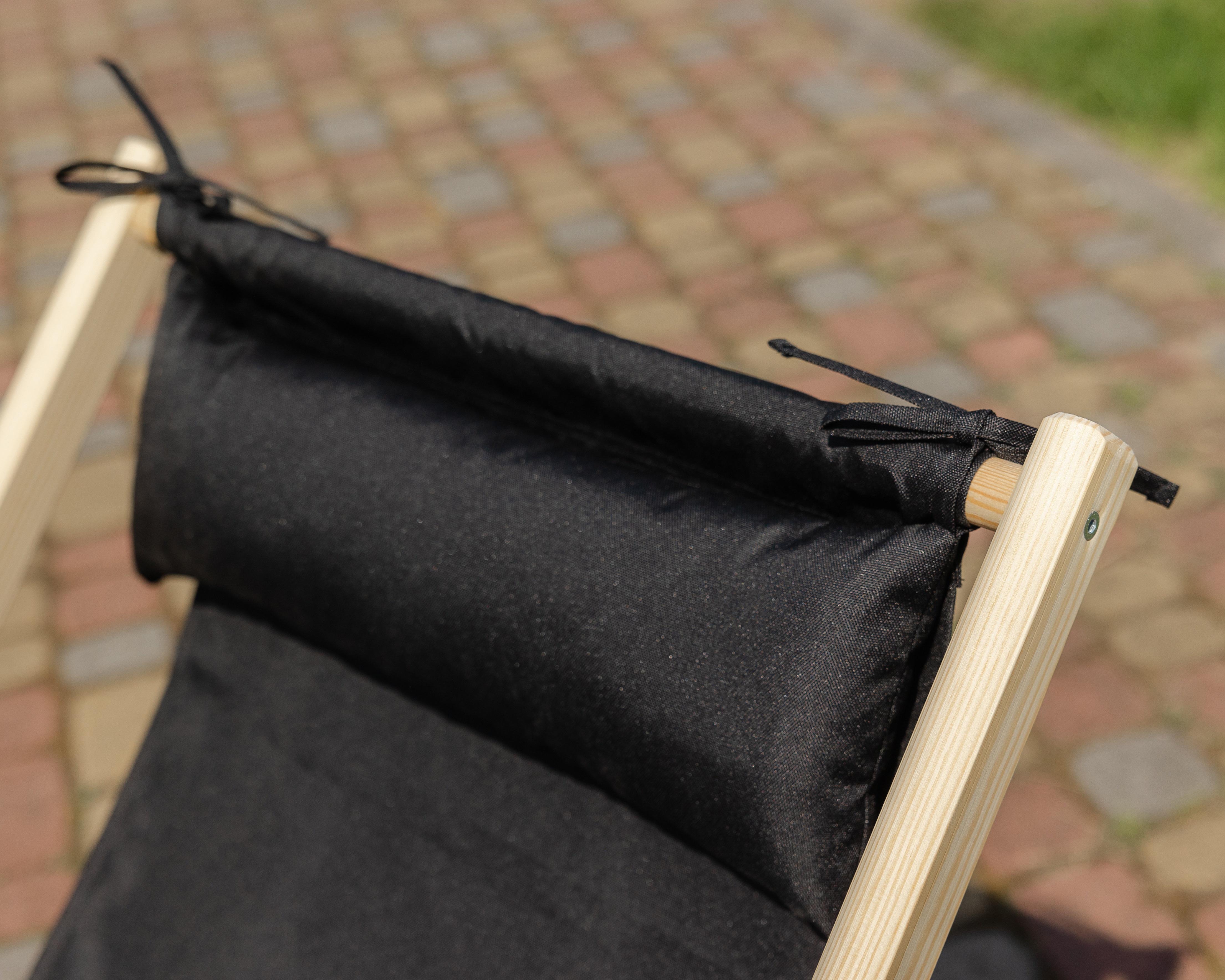 Шезлонг для дачи тканевый XRmaster с подушкой Черный (КШ-018) - фото 3 Шезлонг для дачи тканевый XRmaster с подушкой Черный (КШ-018) - фото 3