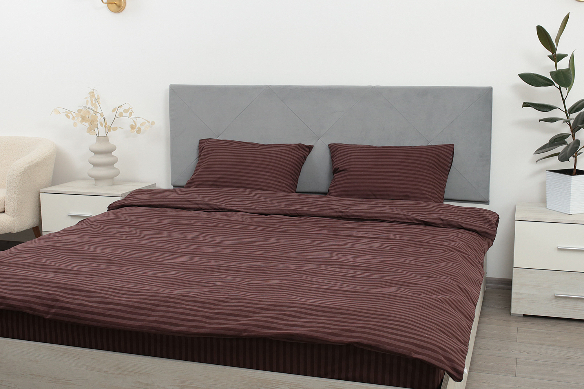 Комплект постільної білизни полуторний Amore Glux-10028 бязь Шоколадний (KPB-A1,5-GLux-10028brown (50x70)_) - фото 2 Комплект постільної білизни полуторний Amore Glux-10028 бязь Шоколадний (KPB-A1,5-GLux-10028brown (50x70)_) - фото 2