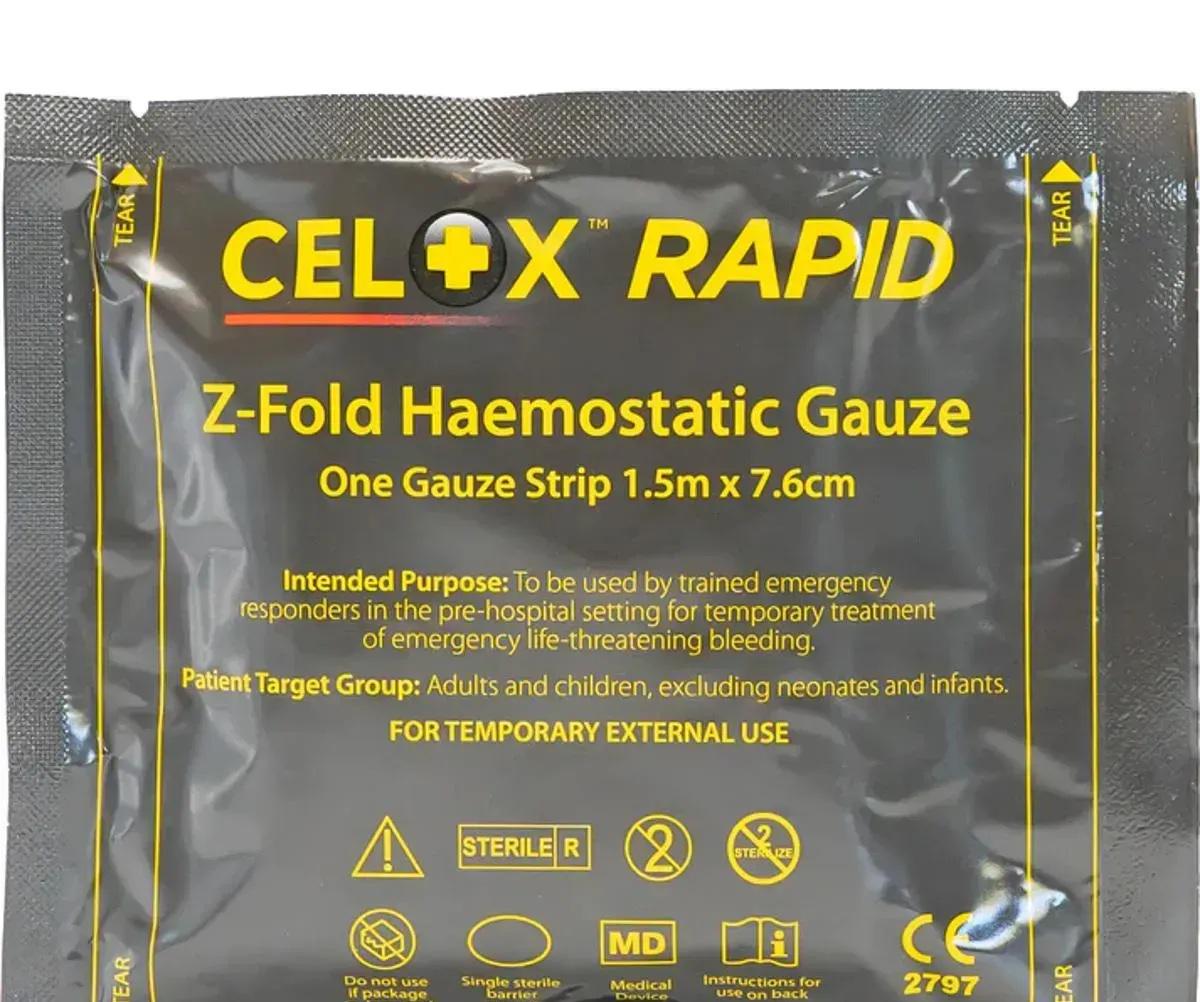 Бинт кровоостанавливающий гемостатический March Celox Rapid Mil HEmostatic Z-Fold Gauze 7,6 см х 1,5 м (a74-7ca)