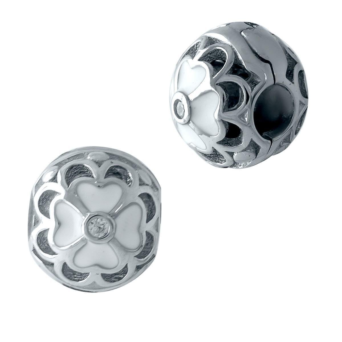 Шарм-клипса серебряный с эмалью (1437704)