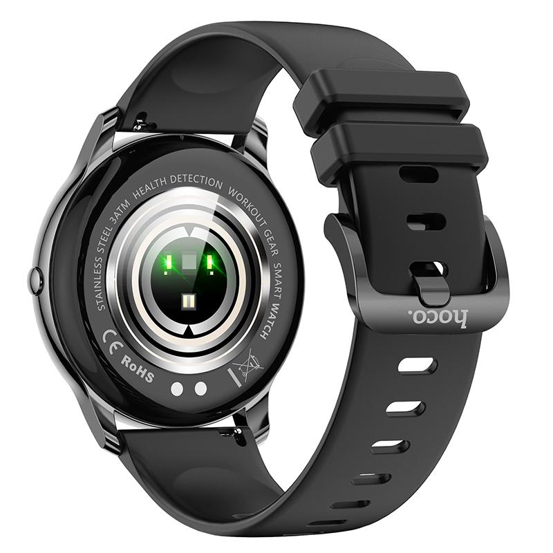 Смарт-часы Hoco Smart Watch Y10 Bluetooth IP68 1,3" функция ответа на звонок сенсорный экран Черный (8735628573652) - фото 3