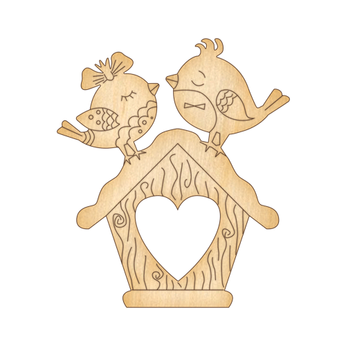 Заготовка из фанеры №88 Влюбленные птички-2 (5584)