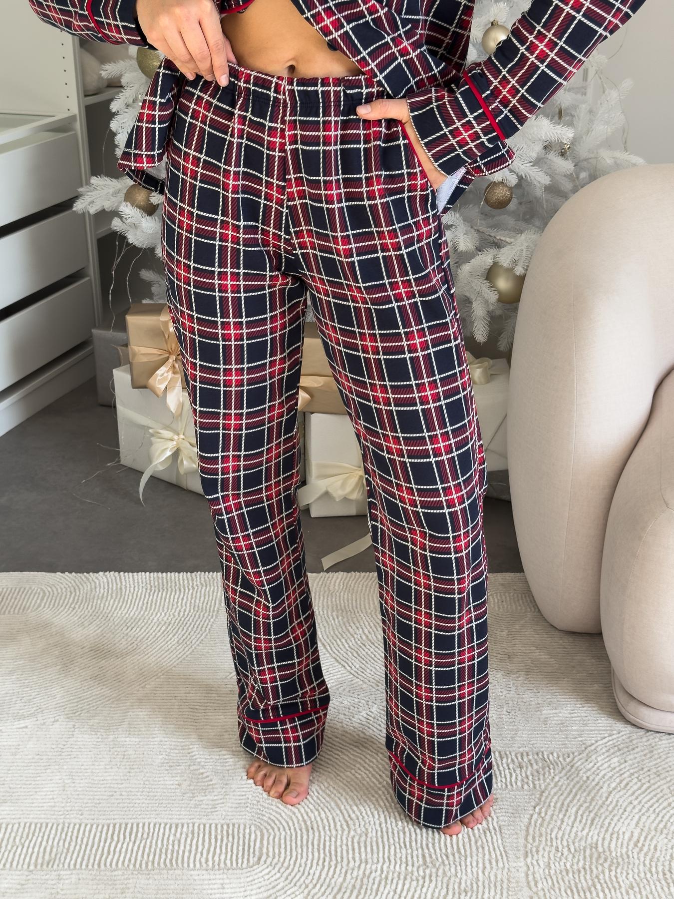 Женская теплая пижама COSY с начесом Oxford L Синий (KMW41) - фото 6 Женская теплая пижама COSY с начесом Oxford L Синий (KMW41) - фото 6