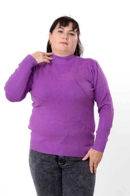 Джемпер утеплений жіночий однотонний з візерунком Носи Своє р. 54/56 Фіолетовий (18116) - фото 1 Джемпер утеплений жіночий однотонний з візерунком Носи Своє р. 54/56 Фіолетовий (18116) - фото 1