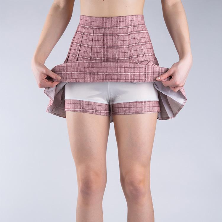 Спідниця міні в клітинку плісована XS Червоний (13018860) - фото 2