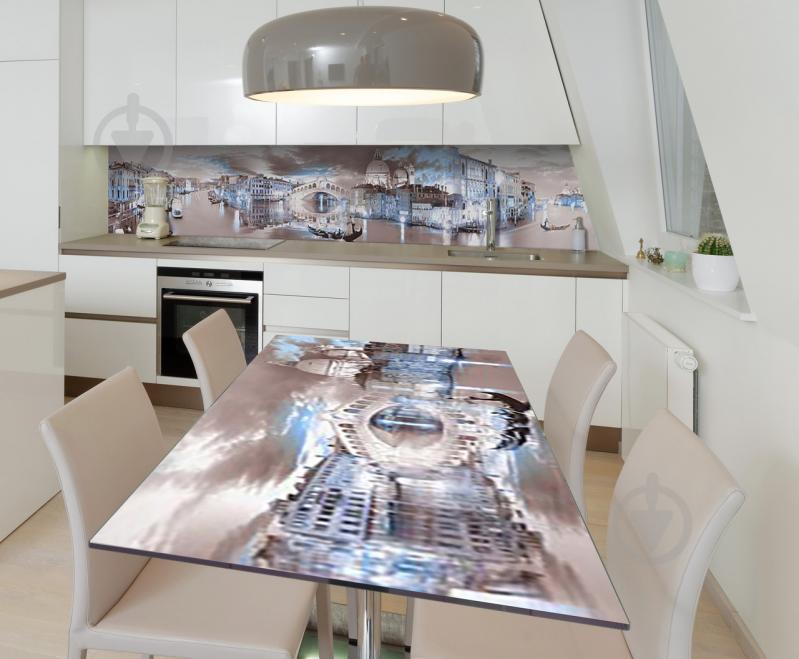 Наклейка 3Д виниловая на стол Zatarga «Чёрно-белая Венеция» 650х1200 мм (Z182213/1st)