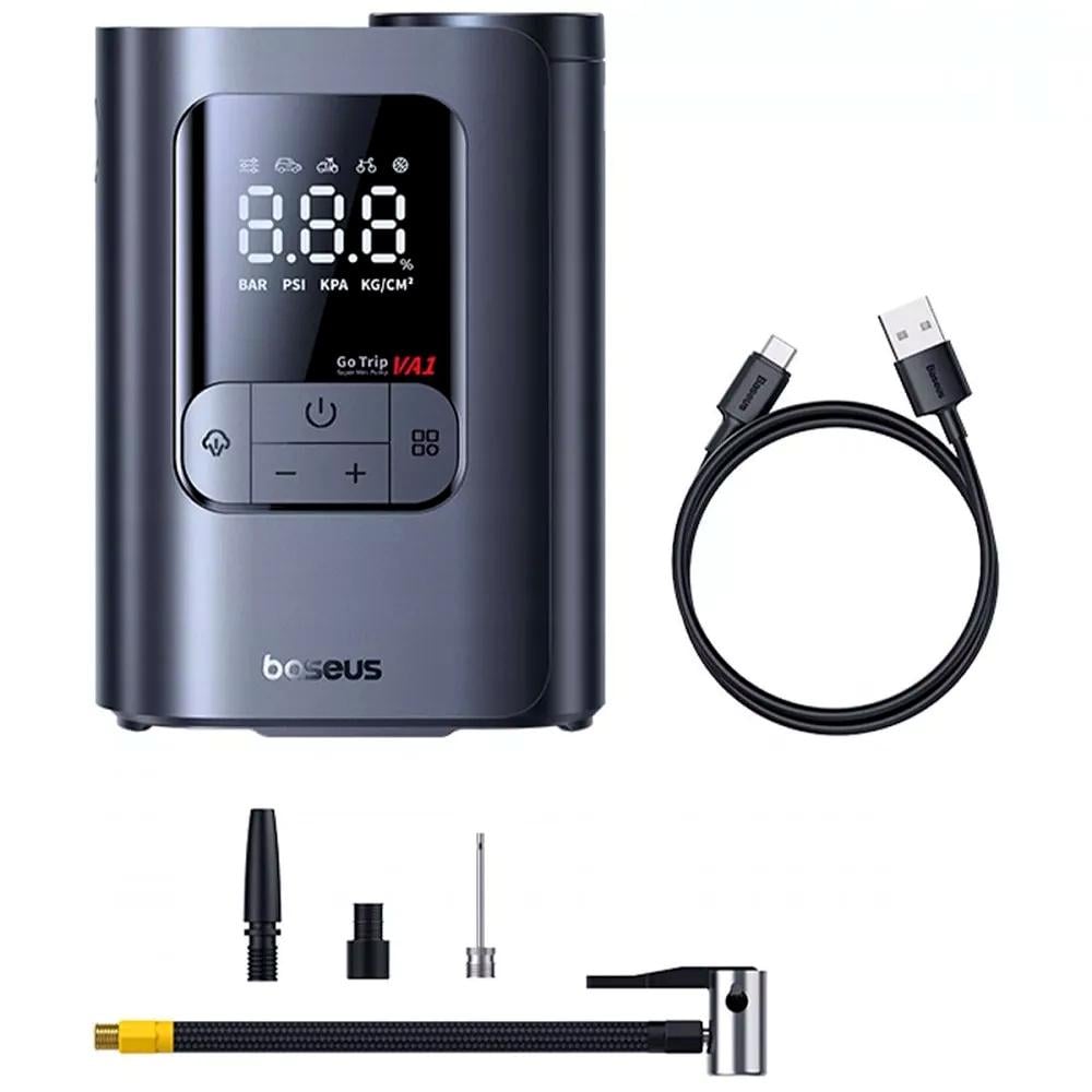 Автомобільний насос BASEUS GoTrip VA1 Super Mini 80W 5000 mAh 10.3 бар Чорний (C0119501) Автомобільний насос BASEUS GoTrip VA1 Super Mini 80W 5000 mAh 10.3 бар Чорний (C0119501)