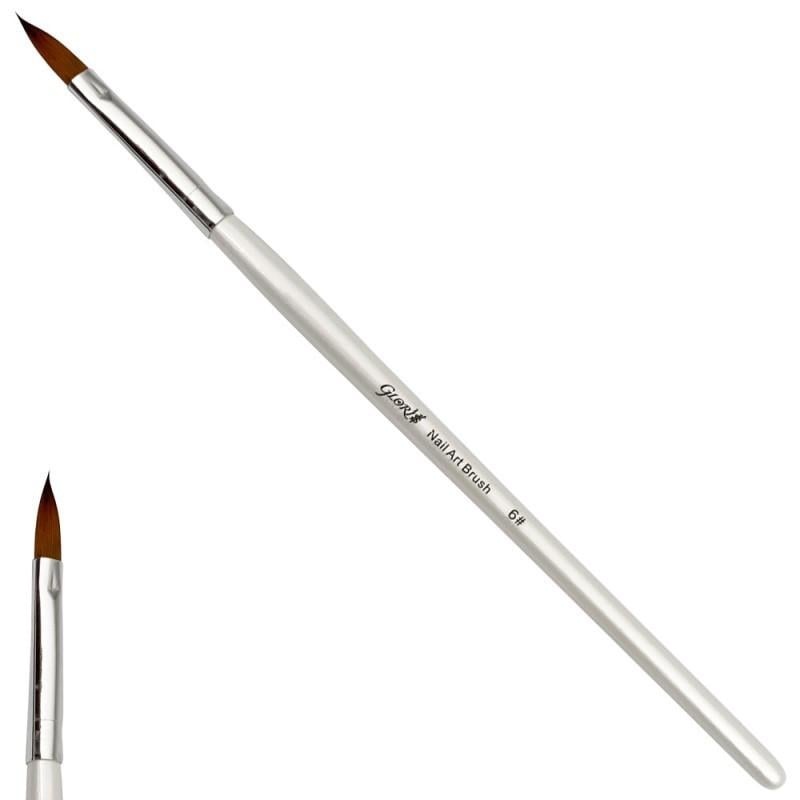 Кисть для геля и акрила Gloris №6 Белый (15863) - фото 2 Кисть для геля и акрила Gloris №6 Белый (15863) - фото 2