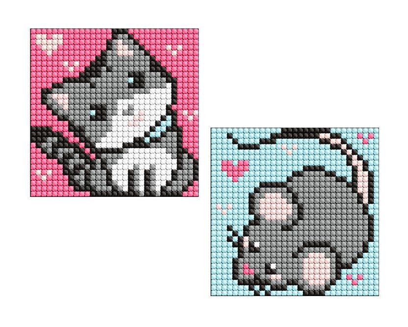 Дитяча мозаїка алмазна на самоклеючій основі Ideyka Сірі друзі 9x9 см (AMS1049)