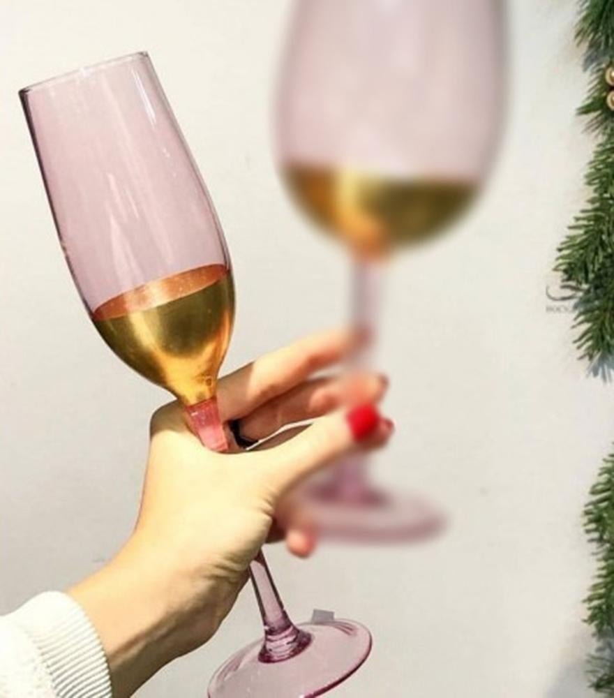 Бокал для шампанського із золотим обідком 250 мл Рожеве золото (21-AT10239) - фото 3