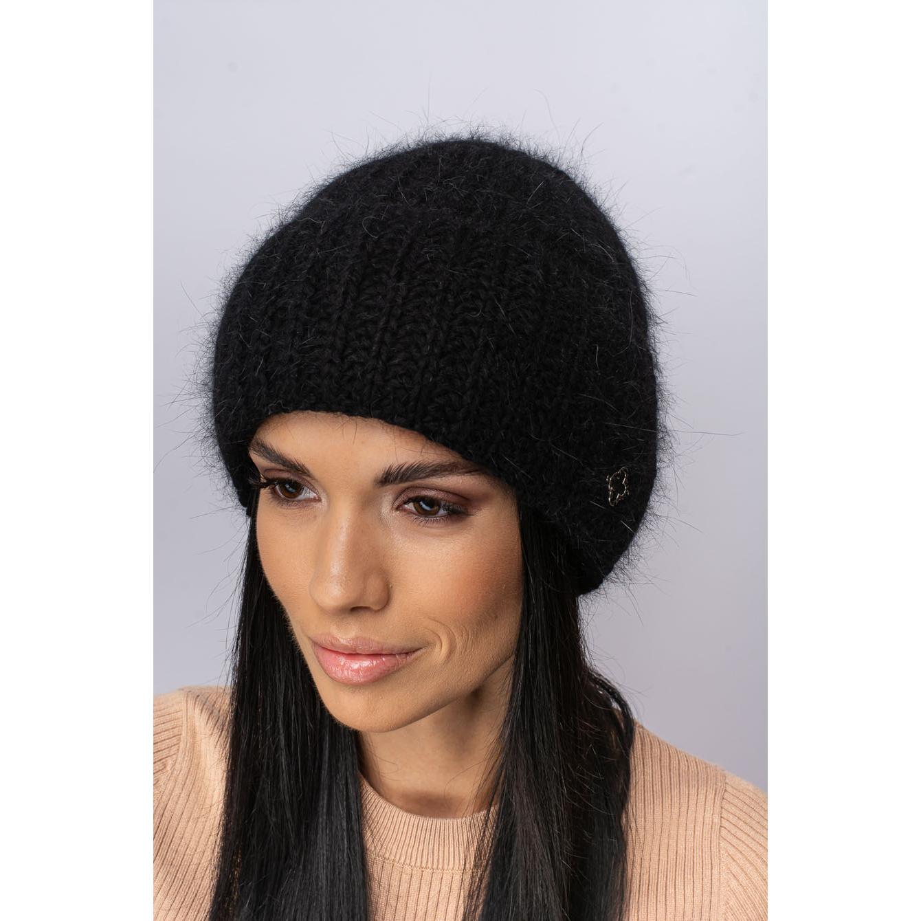 Шапка ангоровая Leks Троянда one size Черный - фото 1 Шапка ангоровая Leks Троянда one size Черный - фото 1