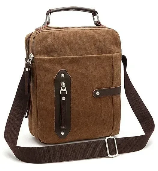 Сумка вертикальная текстильная Vintage 20155 Коричневый (31236806)