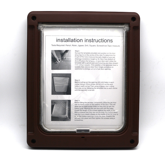 Дверца для собак с рамкой 43x35,5x4 см Коричневый (2701761249)