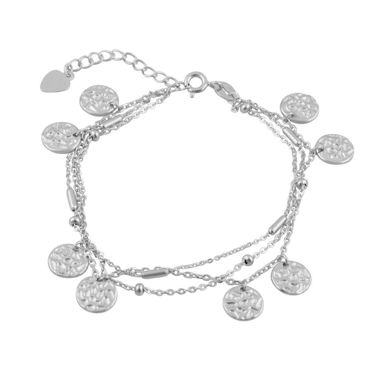 Браслет серебряный с подвесками-монетками