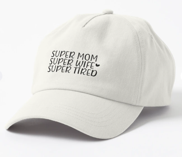 Кепка унисекс Malfini Super mom Super wife Super tired Белый (МАМА7К2)