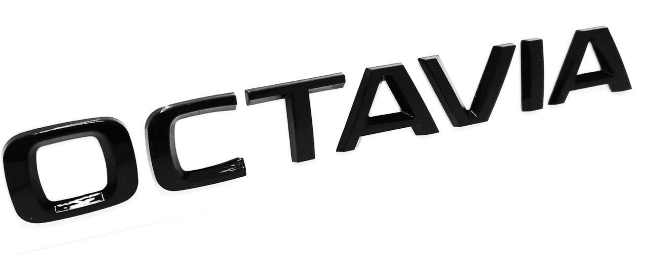 Эмблема надпись OCTAVIA Skoda на крышку багажника Black gloss (2456822627)