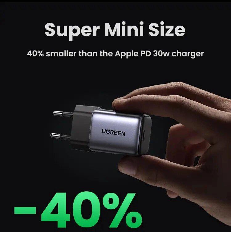 Зарядний пристрій мережевий UGREEN GaN Nexode 30W CD319 Grey (90666) - фото 15