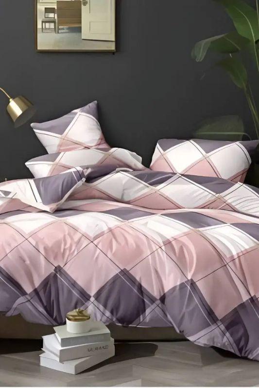 Комплект постільної білизни з поліестеру Носи Своє євро 200х220 см Пудровий (23678)