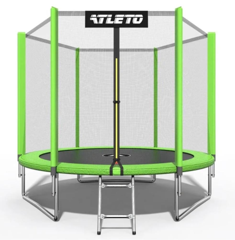 Батут детский Atleto с сеткой/лестницей 183 см Зеленый (5022)
