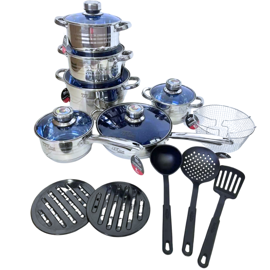 Набір посуду Zepline ZP-076 з неіржавкої сталі 18 предметів - фото 2