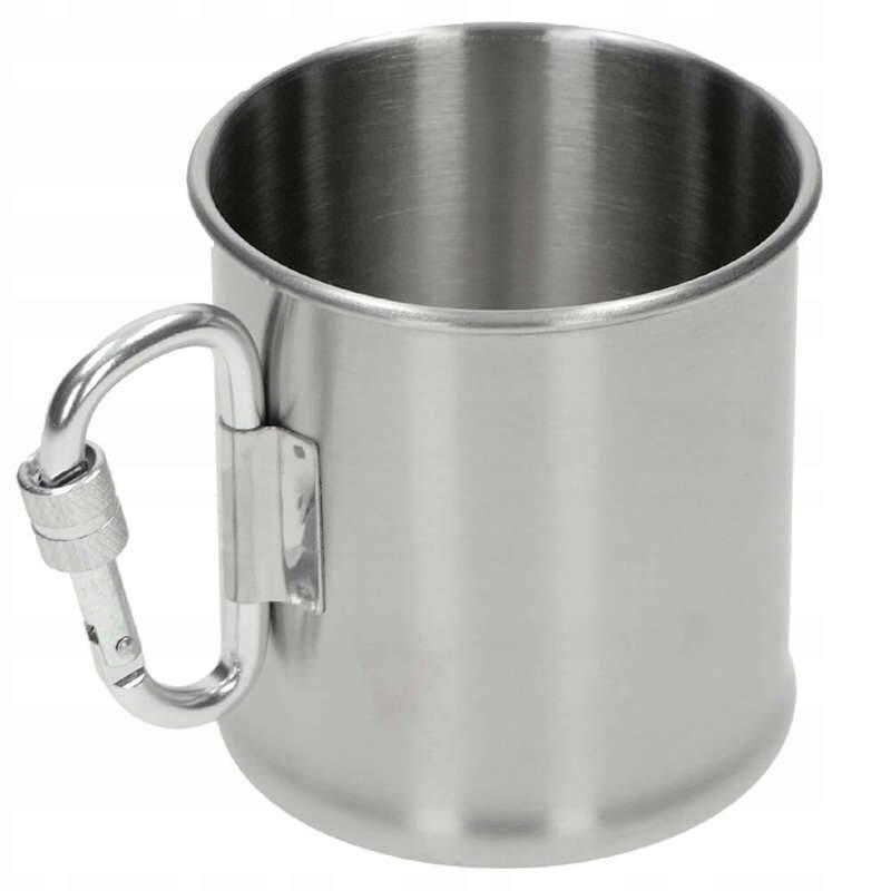 Кружка Mil-Tec з карабіном cталева 500 мл Steel - фото 4