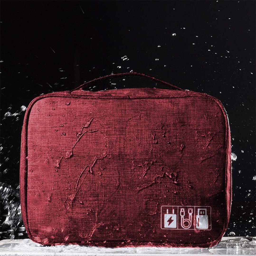 Дорожный органайзер для кабелей и зарядных устройств 24,5х18х10 см Красный (ОД-110-1) - фото 8