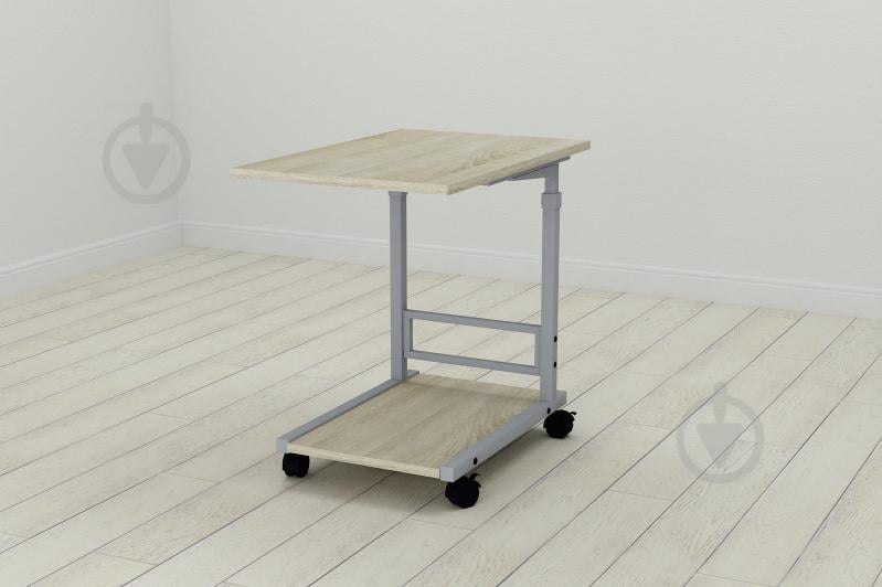 Стол приставной Ferrum-decor Френу 62x40x60 металл Серый ДСП Дуб Сонома 16мм (FRE0018)