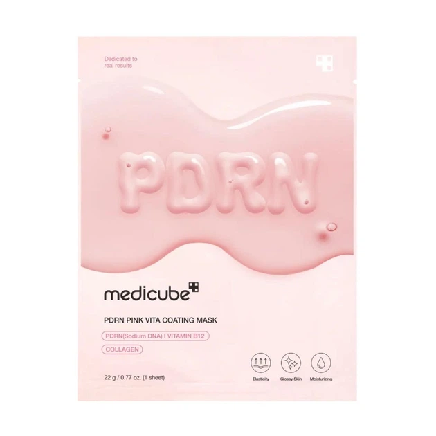Маска для лица ткани Medicube PDRN Pink Vita Coating Mask увлажняющая 5 шт.