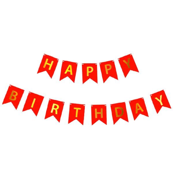 Гирлянда из флажков Happy Birthday 3 м Красный (514290)