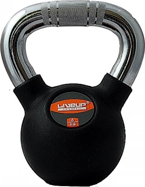 Гиря LiveUp RUBBER KETTEL DUMBELL 6,0 кг Чорний (LS2044-6)