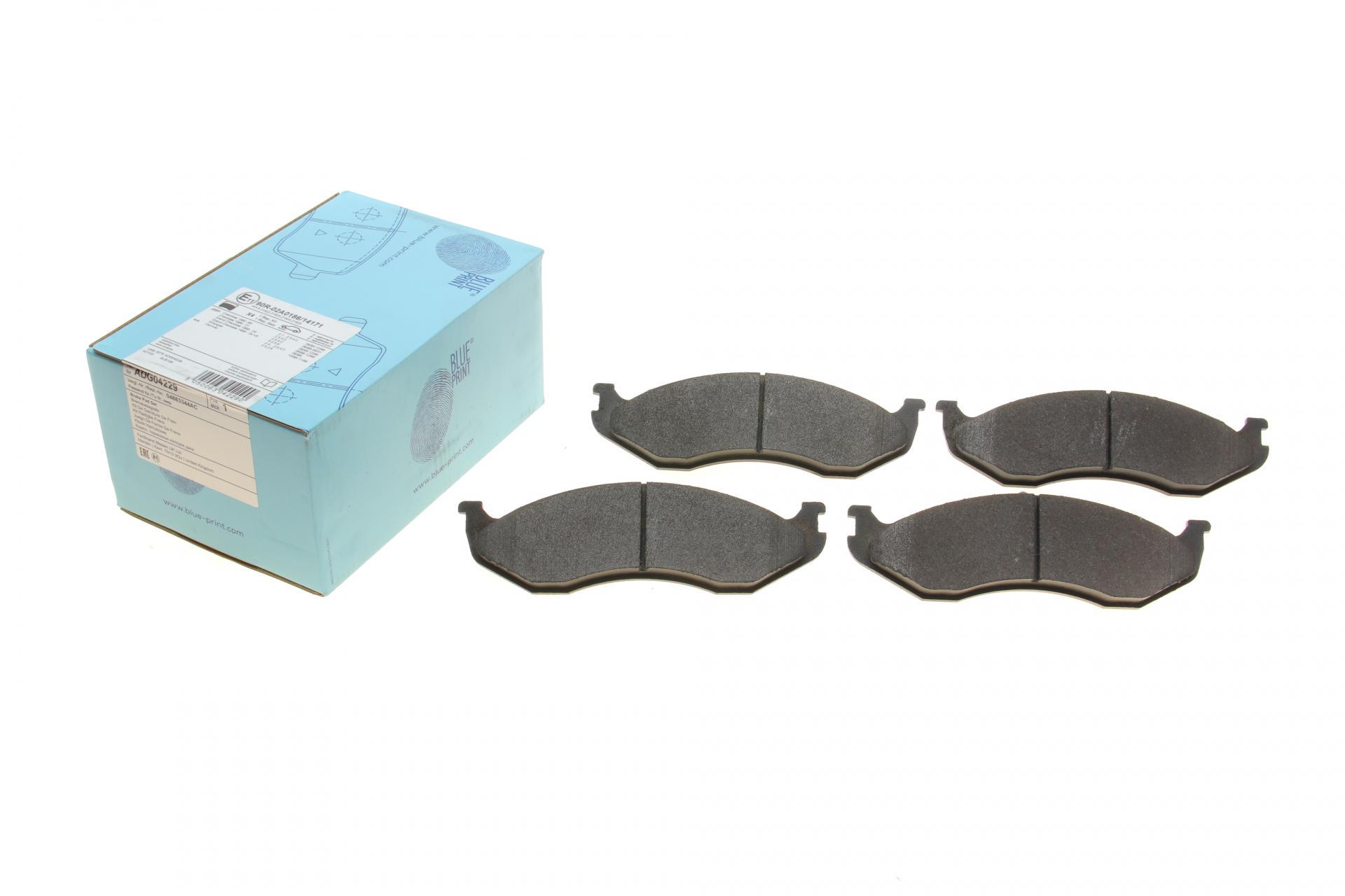 Колодки тормозные передние BLUE PRINT Jeep Cherokee/Grand Cherokee 83-01/Wrangler 86-10/Kia Carnival 99-01 (ADG04229 BLUE PRINT)