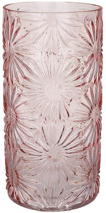 Ваза для цветов стеклянная Flowering Time Ромашка 15х30,5 см Розовый