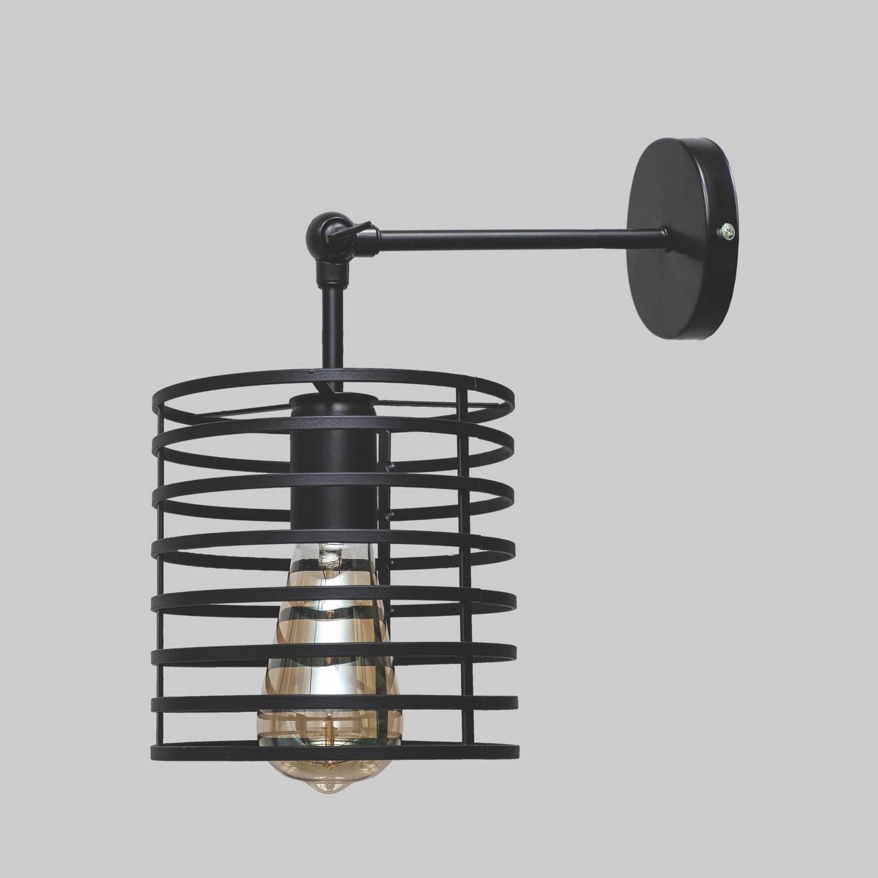 Бра металеве з плафоном Чорний (07-W9150F-1 BK)