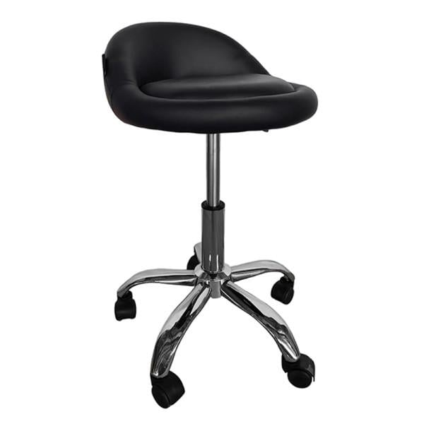 Стілець на колесах Рондо зі спинкою кругле Чорний